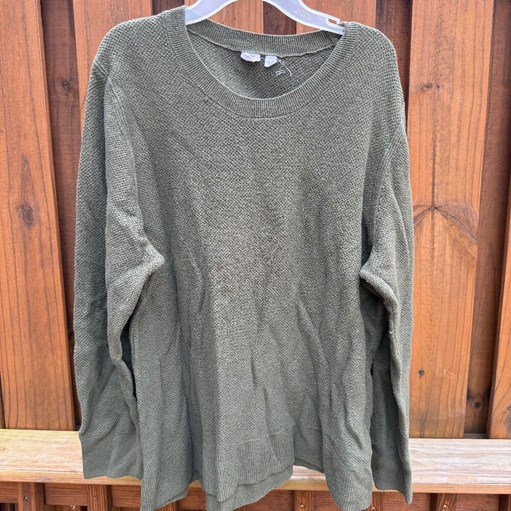 Olive green sweater.